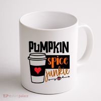 Pumpkin Spice Junkie Coffee Lover Heart Coffee Mug thumb 1
