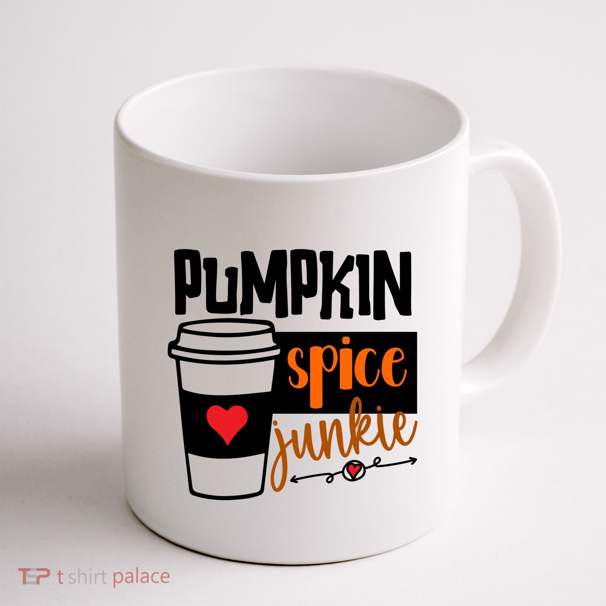 Pumpkin Spice Junkie Coffee Lover Heart Coffee Mug