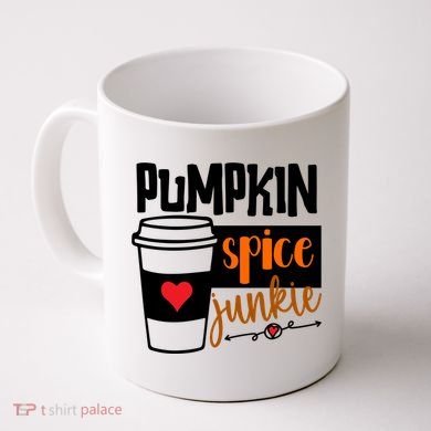 Pumpkin Spice Junkie Coffee Lover Heart Coffee Mug
