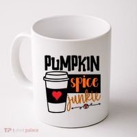 Pumpkin Spice Junkie Coffee Lover Heart Coffee Mug thumb 0