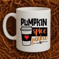 Pumpkin Spice Junkie Coffee Lover Heart Coffee Mug thumb 2