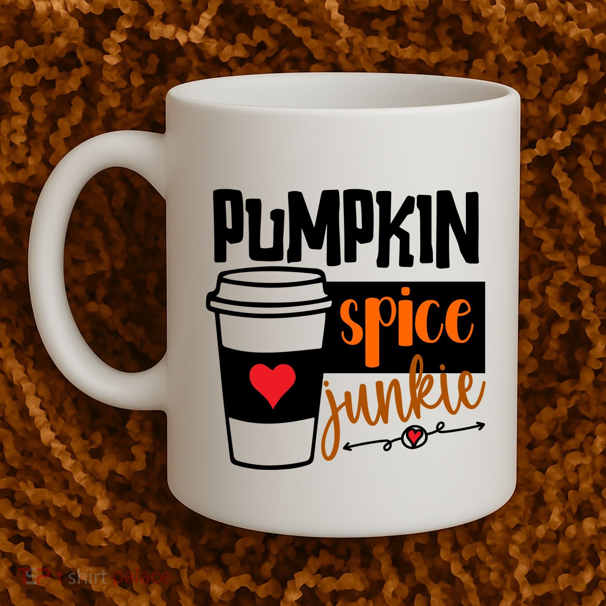 Pumpkin Spice Junkie Coffee Lover Heart Coffee Mug