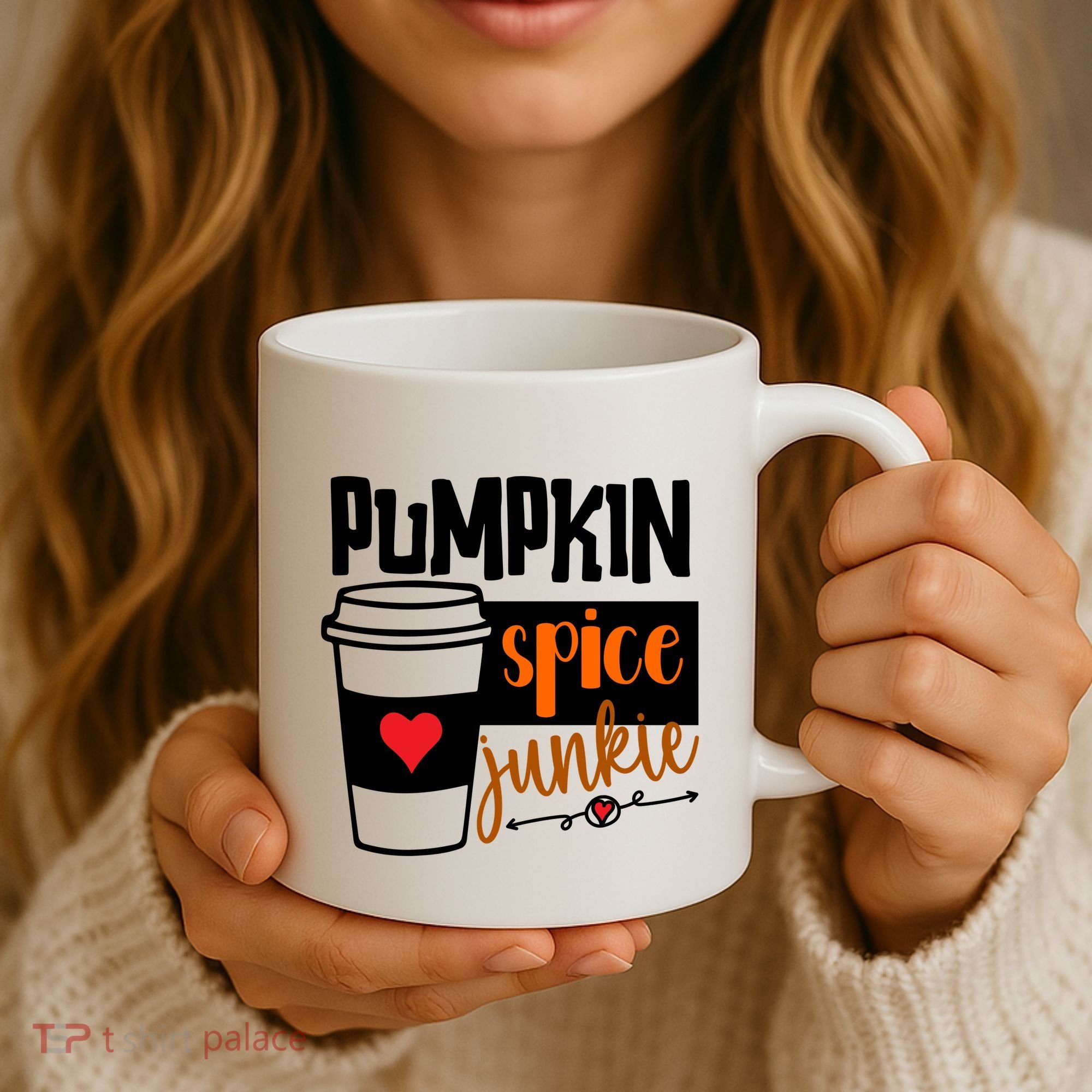 Pumpkin Spice Junkie Coffee Lover Heart Coffee Mug