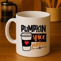 Pumpkin Spice Junkie Coffee Lover Heart Coffee Mug thumb 4