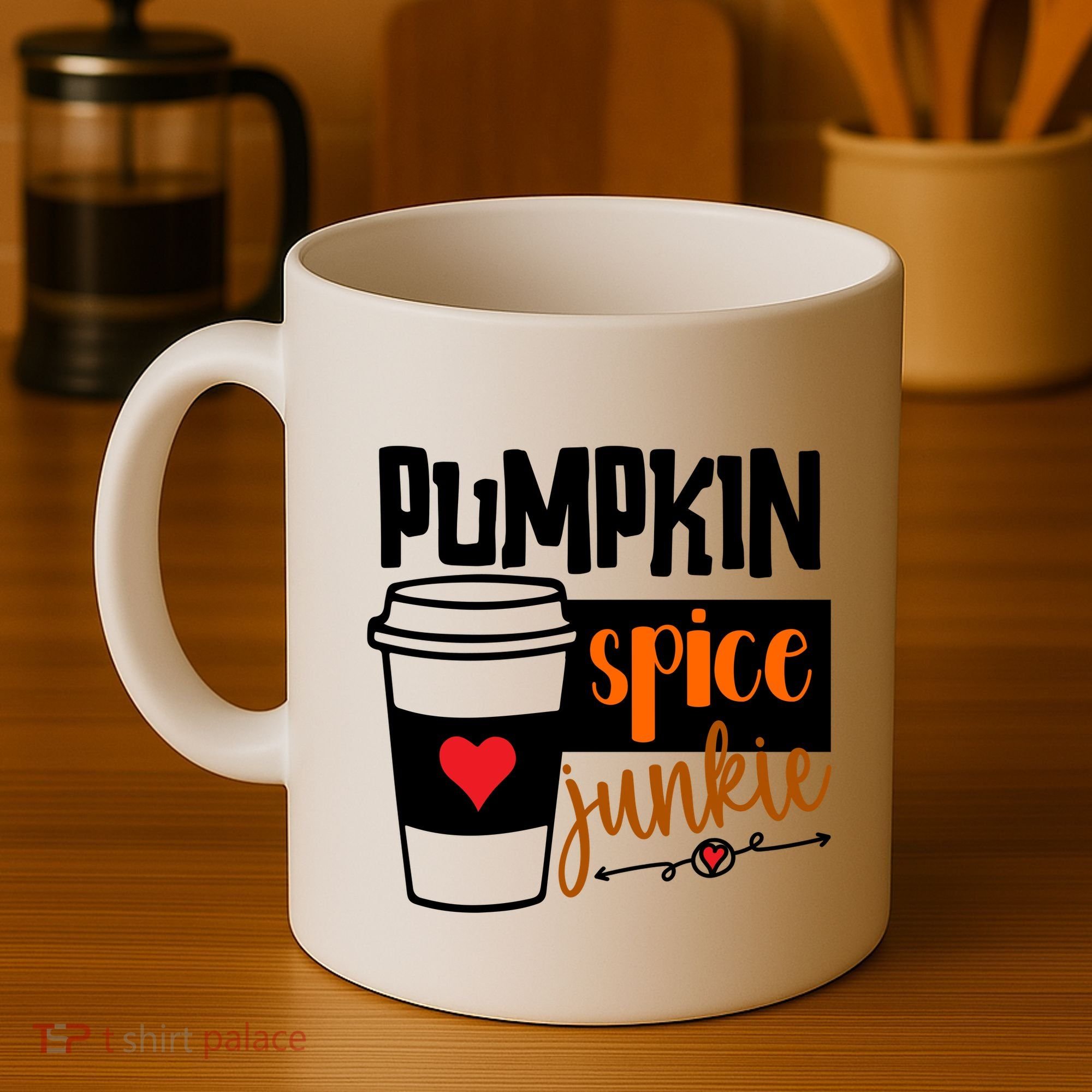 Pumpkin Spice Junkie Coffee Lover Heart Coffee Mug