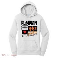 Pumpkin Spice Junkie Coffee Lover Heart Women's Hoodie thumb 0