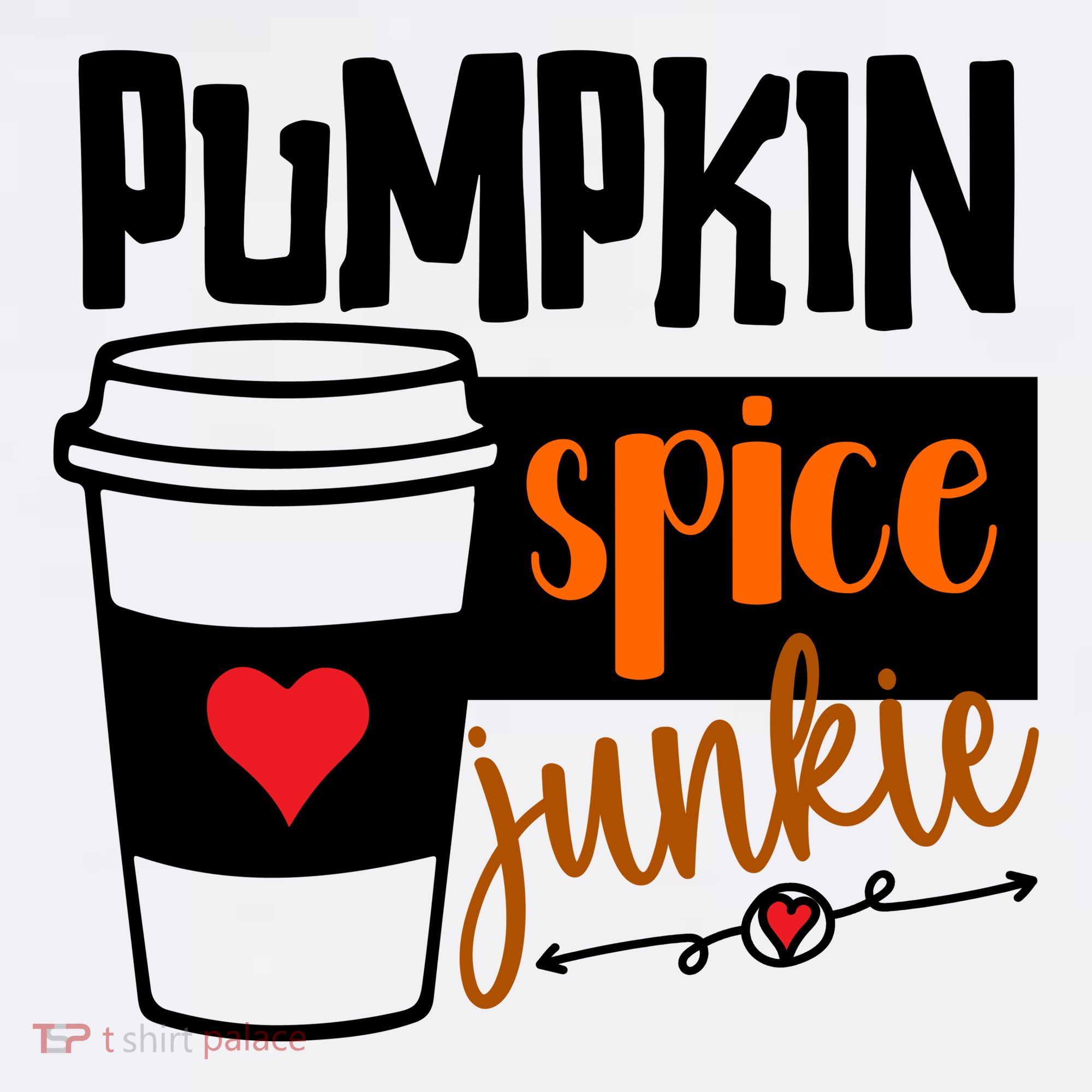 Pumpkin Spice Junkie Coffee Lover Heart Women's Hoodie