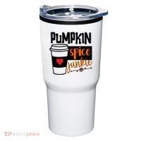 Pumpkin Spice Junkie Coffee Lover Heart Tumbler thumb 0