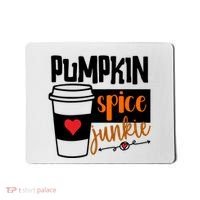 Pumpkin Spice Junkie Coffee Lover Heart Mousepad thumb 0