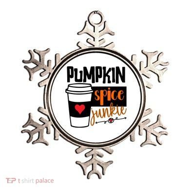 Pumpkin Spice Junkie Coffee Lover Heart Ornament