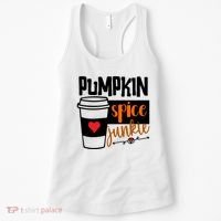 Pumpkin Spice Junkie Coffee Lover Heart Women's Tank Top thumb 0