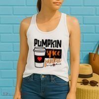 Pumpkin Spice Junkie Coffee Lover Heart Women's Tank Top thumb 2