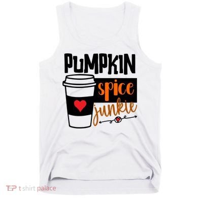 Pumpkin Spice Junkie Coffee Lover Heart Tank Top