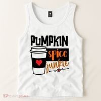 Pumpkin Spice Junkie Coffee Lover Heart Tank Top thumb 2