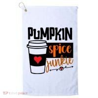 Pumpkin Spice Junkie Coffee Lover Heart Golf Towel thumb 0