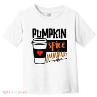 Pumpkin Spice Junkie Coffee Lover Heart Toddler T-Shirt thumb 0