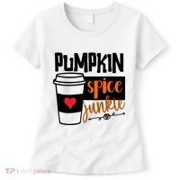 Pumpkin Spice Junkie Coffee Lover Heart Women's T-Shirt thumb 0