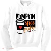 Pumpkin Spice Junkie Coffee Lover Heart Kids Sweatshirt thumb 0