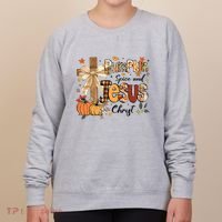 Pumpkin Spice Jesus Christ Funny Fall Thanksgiving Christian Women's Sweatshirt thumb 0