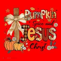 Pumpkin Spice Jesus Christ Funny Fall Thanksgiving Christian Santa Hat thumb 1