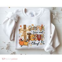 Pumpkin Spice Jesus Christ Funny Fall Thanksgiving Christian Sweatshirt thumb 2