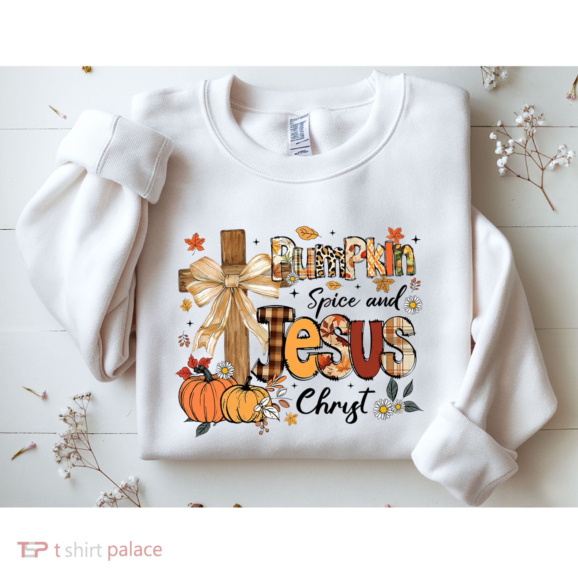 Pumpkin Spice Jesus Christ Funny Fall Thanksgiving Christian Sweatshirt