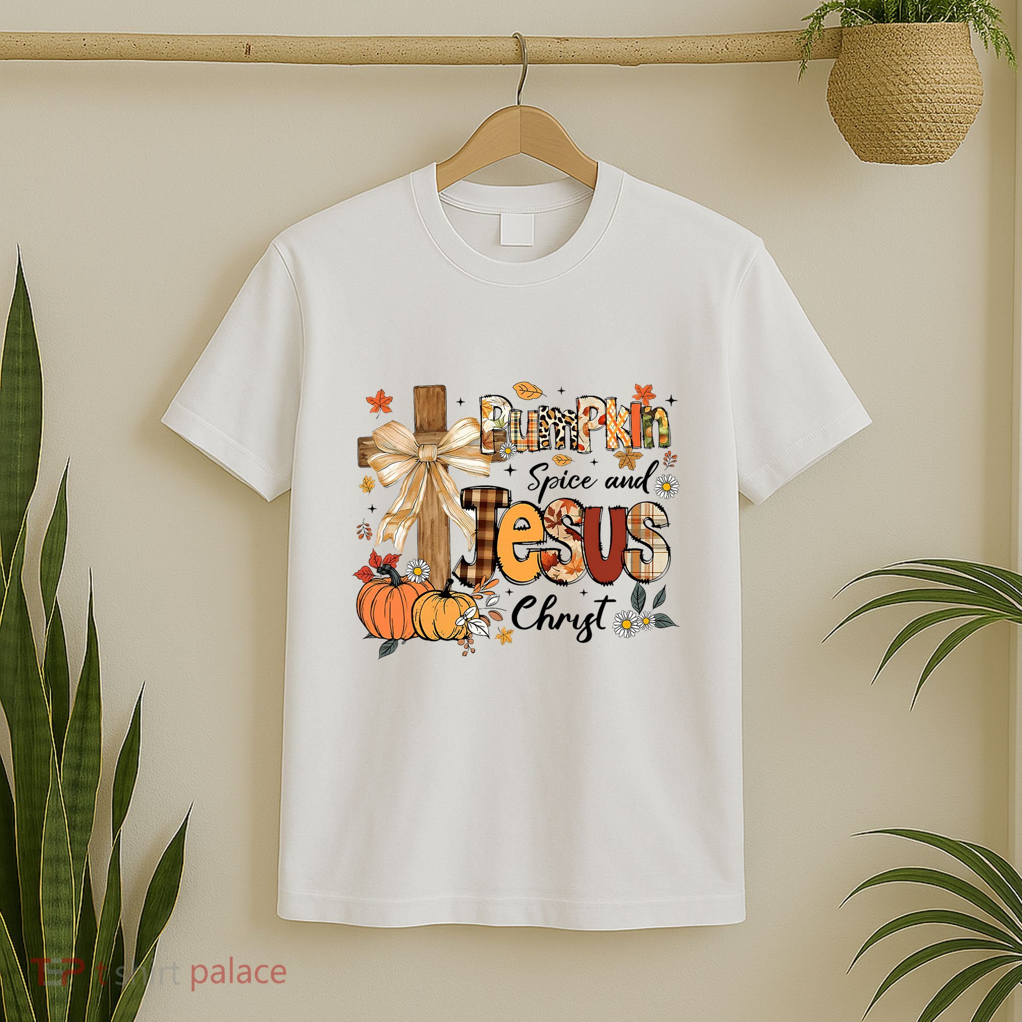 Pumpkin Spice Jesus Christ Funny Fall Thanksgiving Christian T-Shirt
