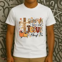 Pumpkin Spice Jesus Christ Funny Fall Thanksgiving Christian T-Shirt thumb 3