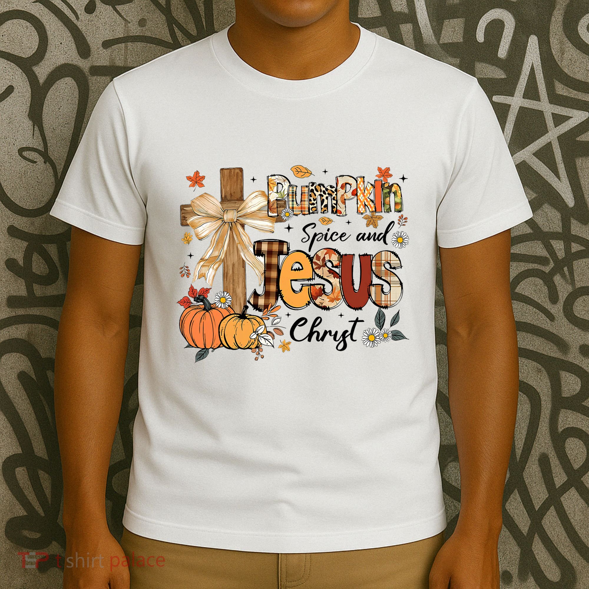 Pumpkin Spice Jesus Christ Funny Fall Thanksgiving Christian T-Shirt