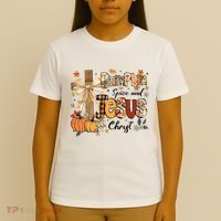 Pumpkin Spice Jesus Christ Funny Fall Thanksgiving Christian T-Shirt thumb 4