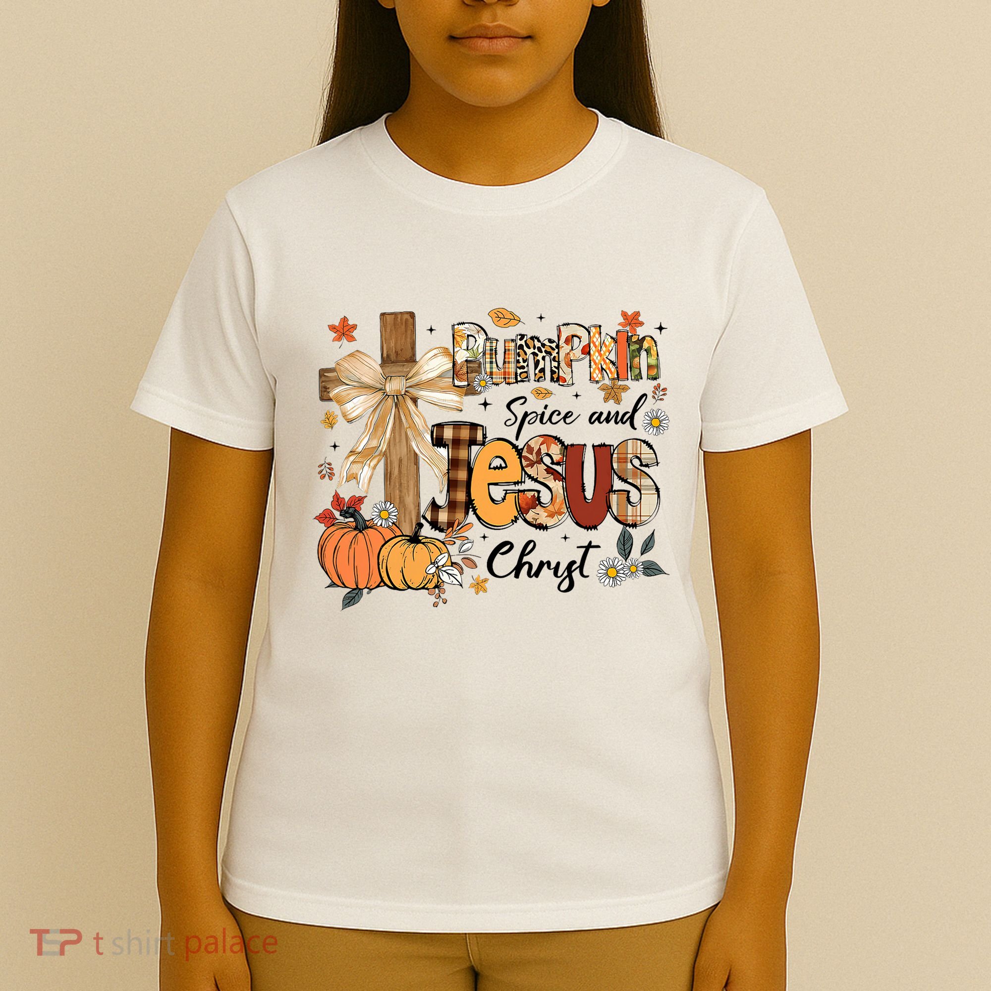 Pumpkin Spice Jesus Christ Funny Fall Thanksgiving Christian T-Shirt