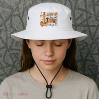 Pumpkin Spice Jesus Christ Funny Fall Thanksgiving Christian Bucket Hat thumb 3