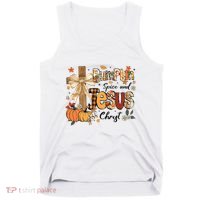 Pumpkin Spice Jesus Christ Funny Fall Thanksgiving Christian Tank Top thumb 0