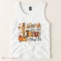 Pumpkin Spice Jesus Christ Funny Fall Thanksgiving Christian Tank Top thumb 2