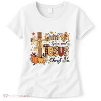 Pumpkin Spice Jesus Christ Funny Fall Thanksgiving Christian Women's T-Shirt thumb 0