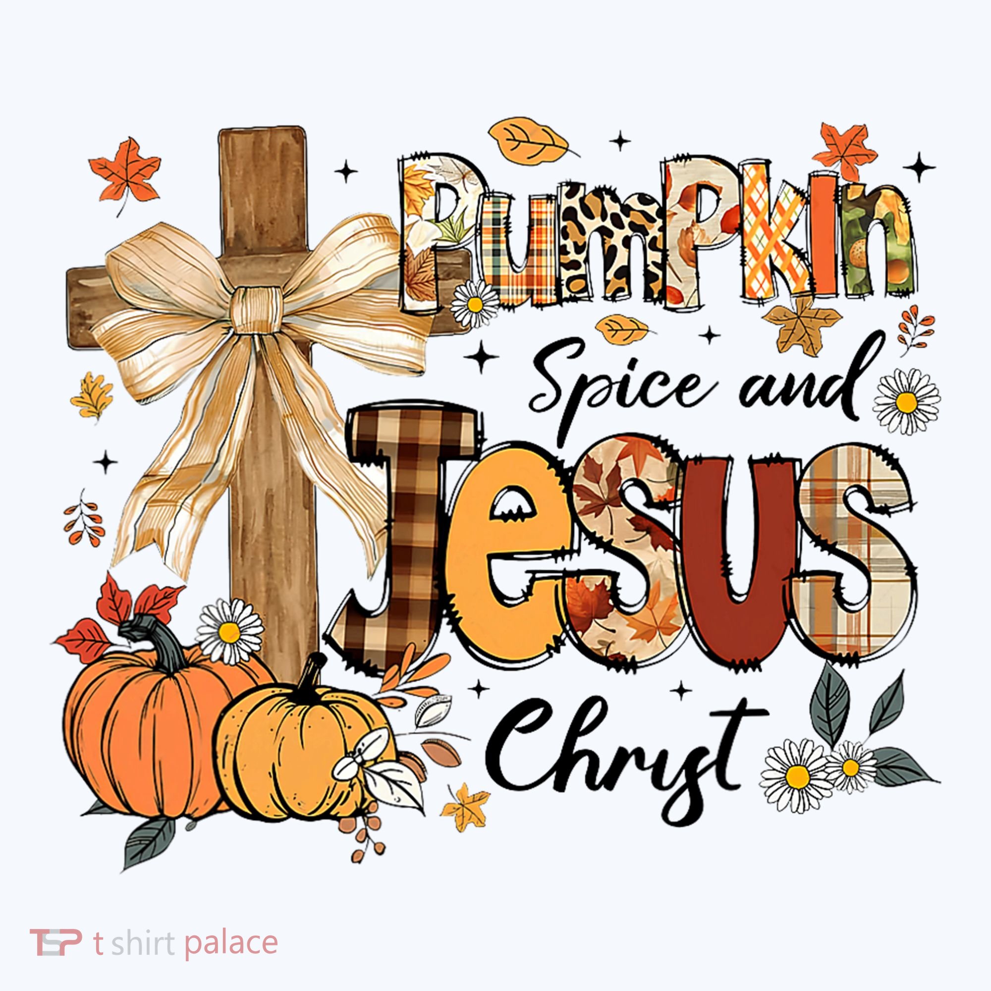 Pumpkin Spice Jesus Christ Funny Fall Thanksgiving Christian Women's T-Shirt