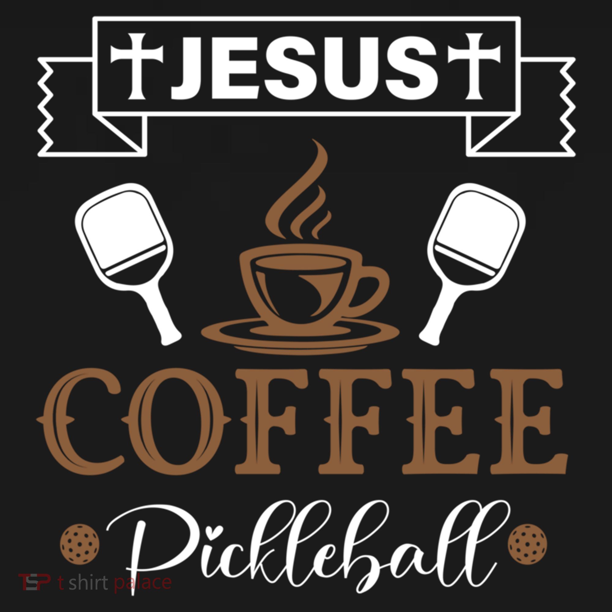 Pickleball Sports Jesus Coffee Pickleball Gift Doggie Tank