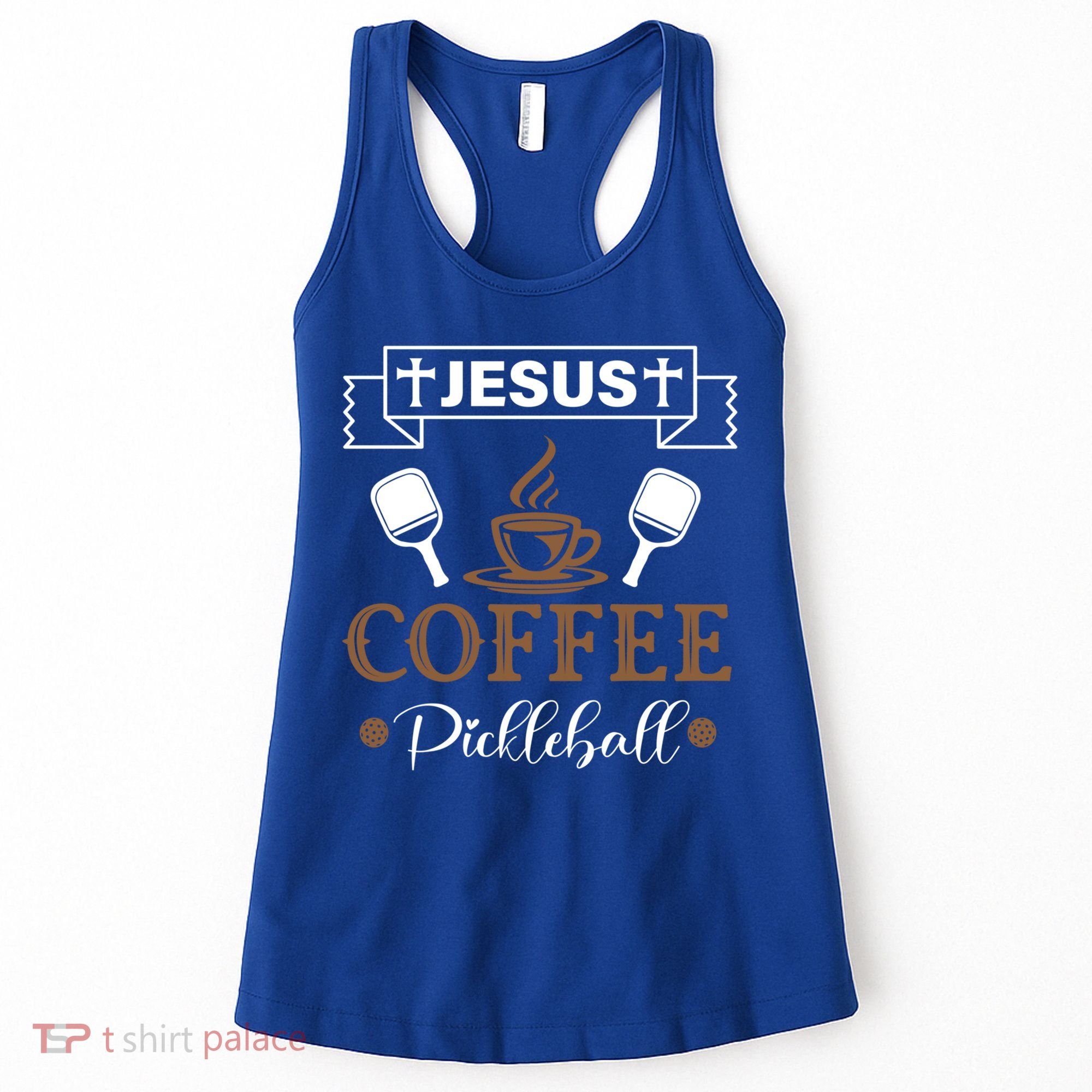 Pickleball Sports Jesus Coffee Pickleball Gift Women's Tank Top