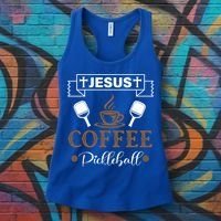 Pickleball Sports Jesus Coffee Pickleball Gift Women's Tank Top thumb 3