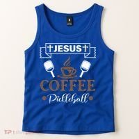 Pickleball Sports Jesus Coffee Pickleball Gift Tank Top thumb 2