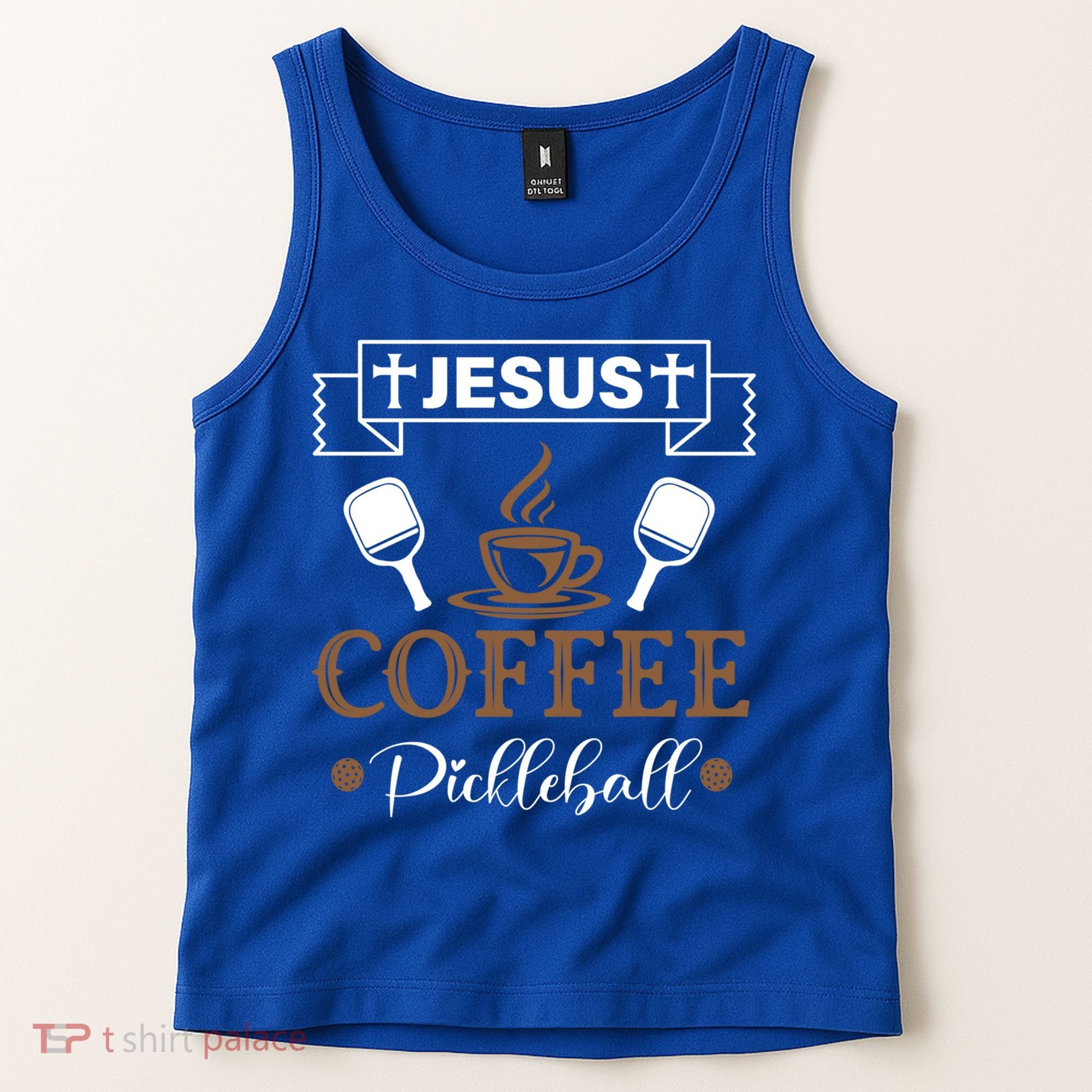 Pickleball Sports Jesus Coffee Pickleball Gift Tank Top