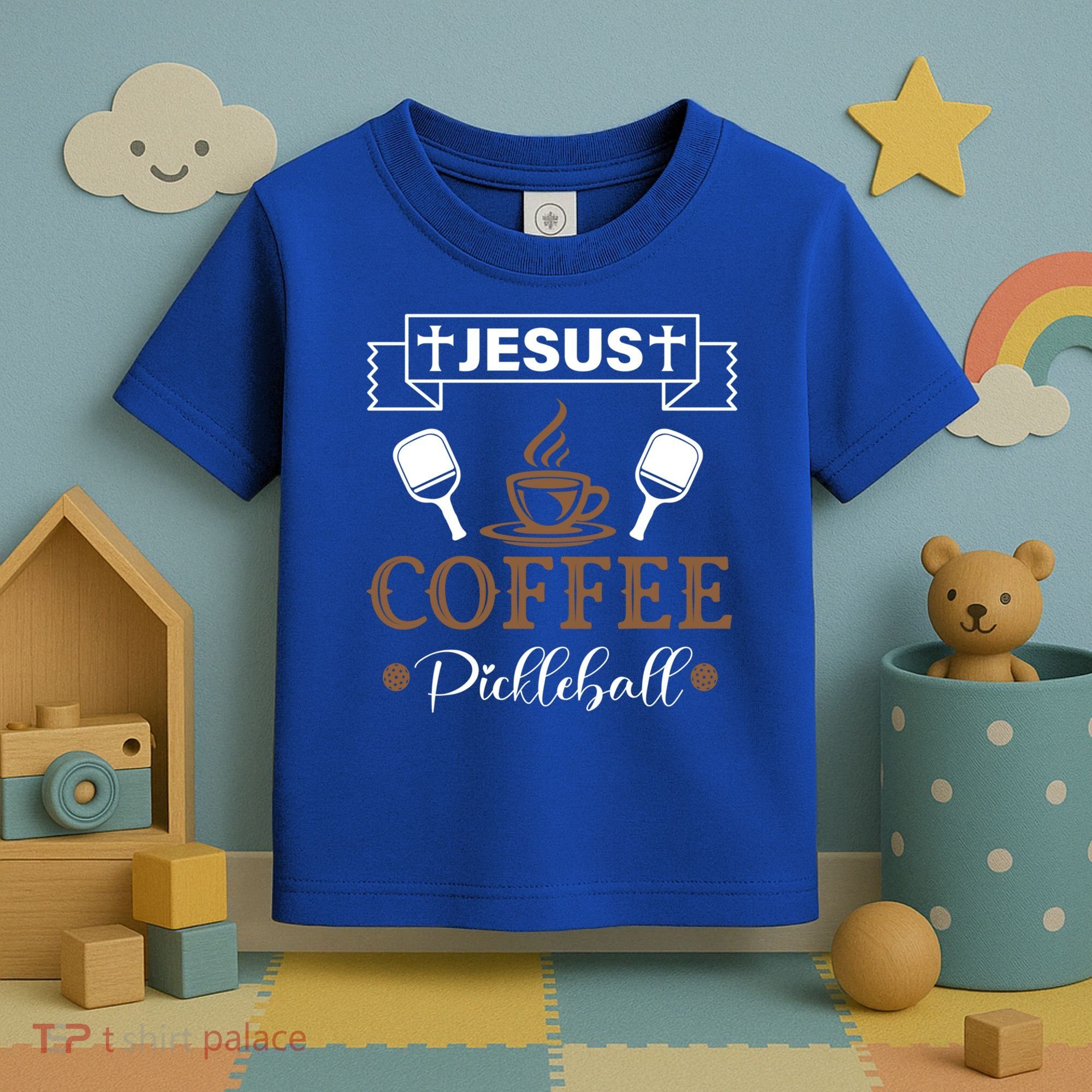 Pickleball Sports Jesus Coffee Pickleball Gift Toddler T-Shirt