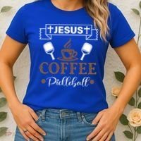 Pickleball Sports Jesus Coffee Pickleball Gift Women's T-Shirt thumb 2