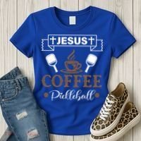 Pickleball Sports Jesus Coffee Pickleball Gift Women's T-Shirt thumb 3