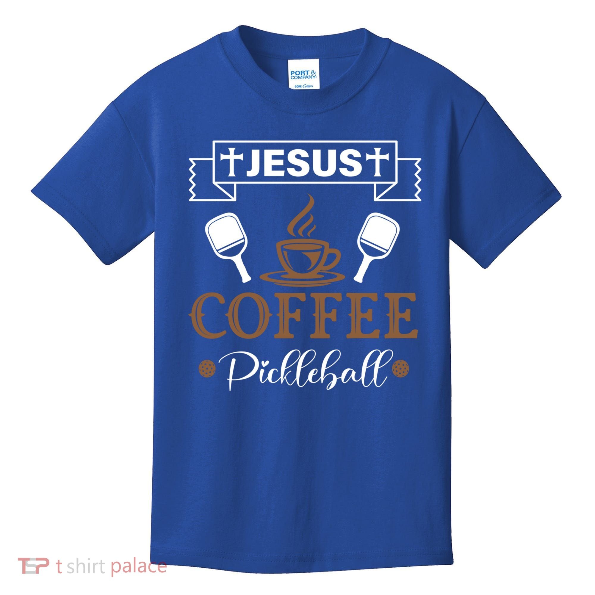 Pickleball Sports Jesus Coffee Pickleball Gift Kids T-Shirt