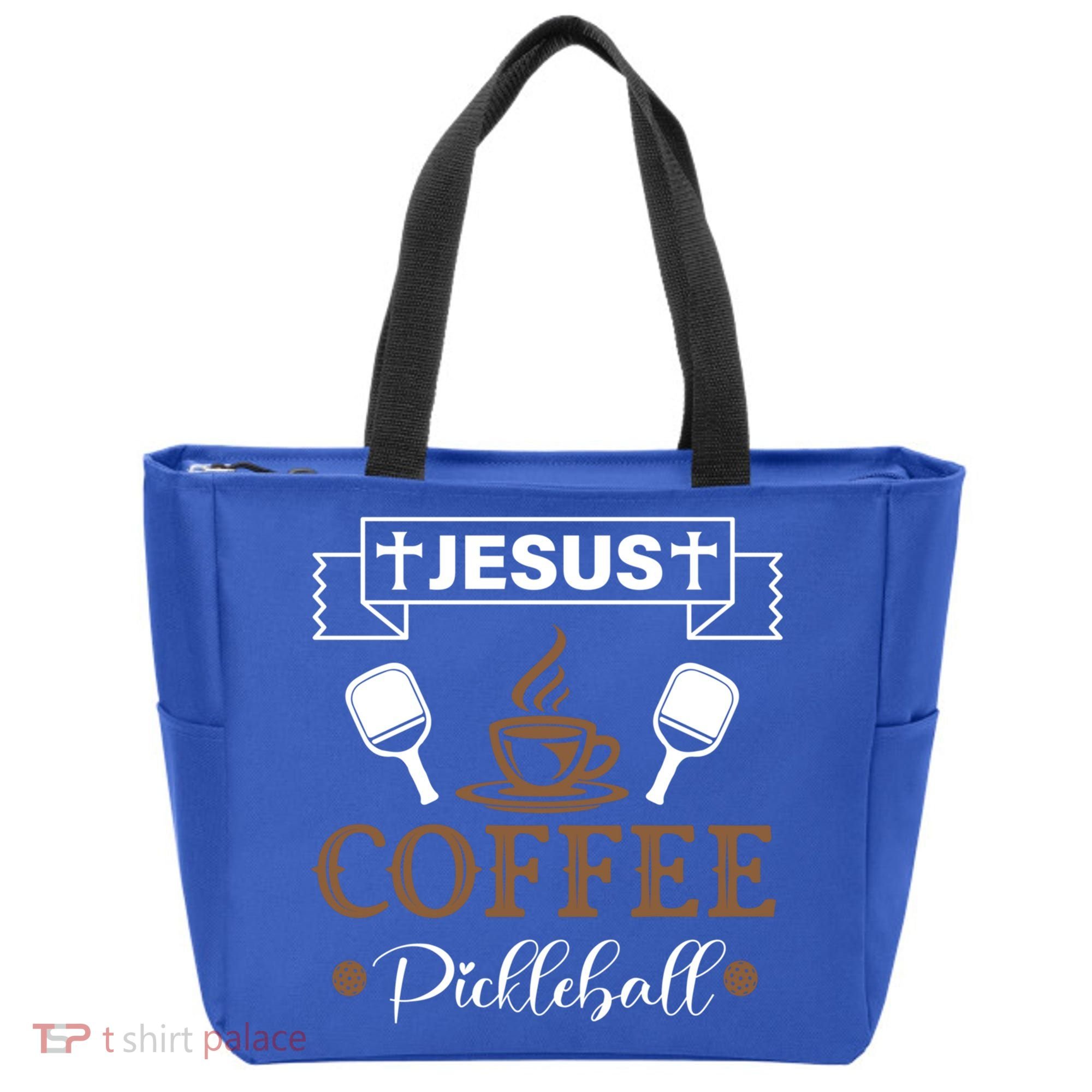 Pickleball Sports Jesus Coffee Pickleball Gift Tote Bag