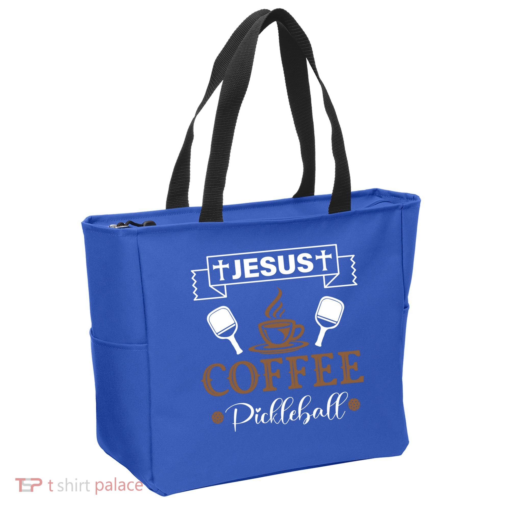 Pickleball Sports Jesus Coffee Pickleball Gift Tote Bag