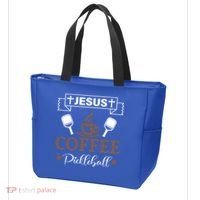 Pickleball Sports Jesus Coffee Pickleball Gift Tote Bag thumb 3