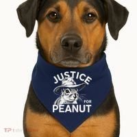 Peanut Squirrel Justice For Peanut USA-Made Doggie Bandana thumb 1