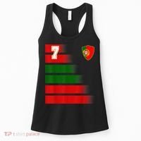 Portugal Soccer Jersey Flag Retro 7 Portuguese Football Women's Tank Top thumb 0